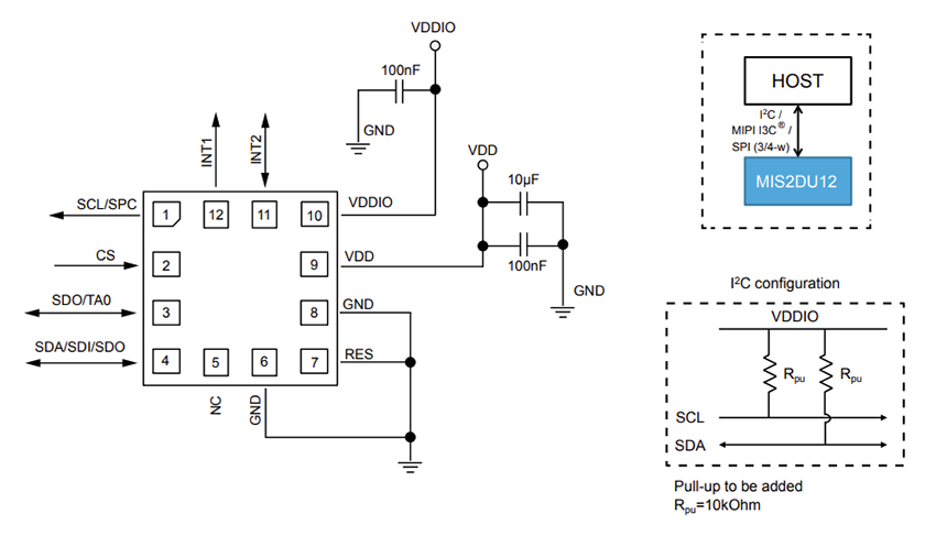 机械图纸 - STMicroelectronics MIS2DU12超低功耗加速计